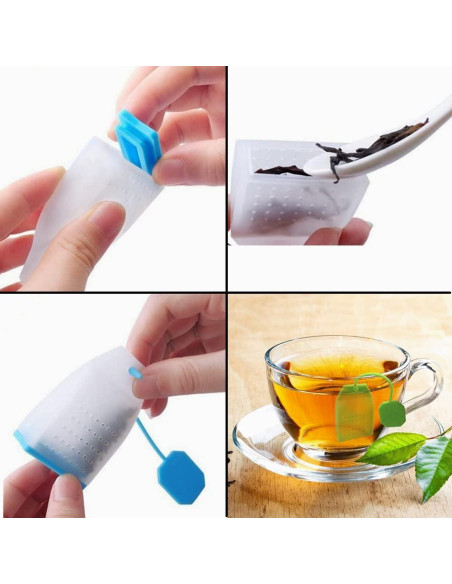 Infusores de Té de Silicona Dwwffer - 4 Piezas Reutilizables Infusores de Té de Silicona Dwwffer - 4 Piezas Reutilizables
