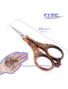 Tijeras de Bordado Vintage BIHRTC 11.4 cm Acero Inoxidable 2