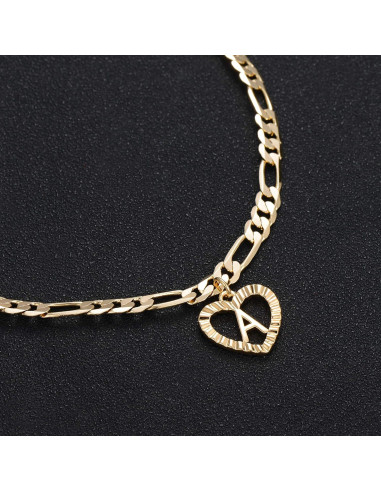 Collar y Pulsera de Tobillo Inicial de Oro YANODA 14K
