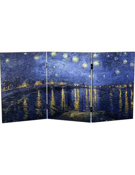 Pantalla Plegable de Lienzo Van Gogh 3 Paneles 120x60 cm Pantalla Plegable de Lienzo Van Gogh 3 Paneles 120x60 cm