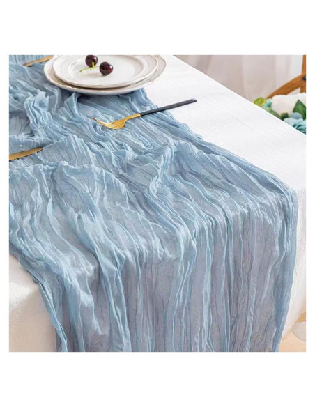 Paquete de 2 Caminos de Mesa de Tela de Queso Azul 304.8x88.9 cm Paquete de 2 Caminos de Mesa de Tela de Queso Azul 304.8x88.9 cm