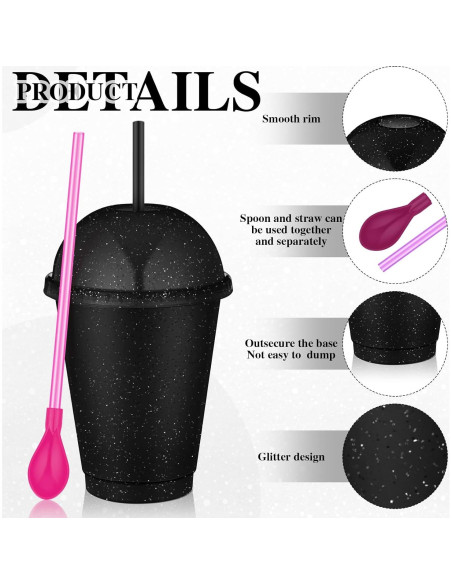 Set de 6 Vasos Slushie Ninehaoou 473 ml con Pajitas de Cuchara Set de 6 Vasos Slushie Ninehaoou 473 ml con Pajitas de Cuchara