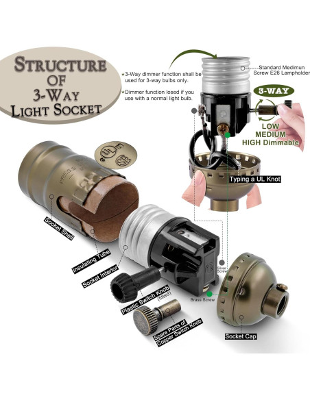 Kit de Rewire para Lámpara Emnooti - Latón Antiguo, 12 pies Kit de Rewire para Lámpara Emnooti - Latón Antiguo, 12 pies