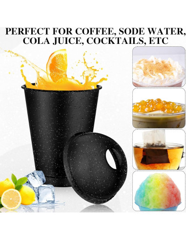 Set de 6 Vasos Slushie Ninehaoou 473 ml con Pajitas de Cuchara
