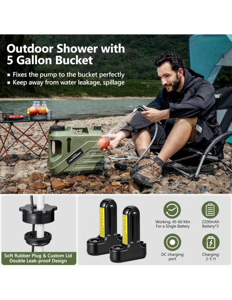 Ducha Portátil SPACEREST para Camping 19L Recargable Ducha Portátil SPACEREST para Camping 19L Recargable