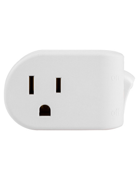 Interruptor de Potencia GE 25511 con Tierra, 3 Patas, Blanco Interruptor de Potencia GE 25511 con Tierra, 3 Patas, Blanco