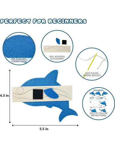 Kit de Costura Vlokup Animales Marinos para Niños 7-12 Años