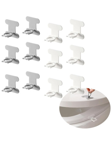 Elevador de Asiento de Inodoro NGETC Silicona Blanca 12 Pcs