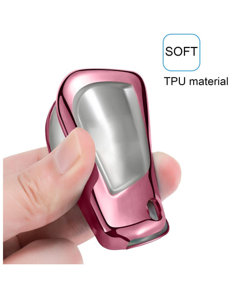 Cubierta de llavero QBUC para Toyota 4 botones TPU rosa Cubierta de llavero QBUC para Toyota 4 botones TPU rosa