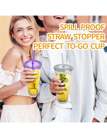 Vaso Acrílico Zukro 32 oz con Popote y Tapa - Paquete de 2 Vaso Acrílico Zukro 32 oz con Popote y Tapa - Paquete de 2