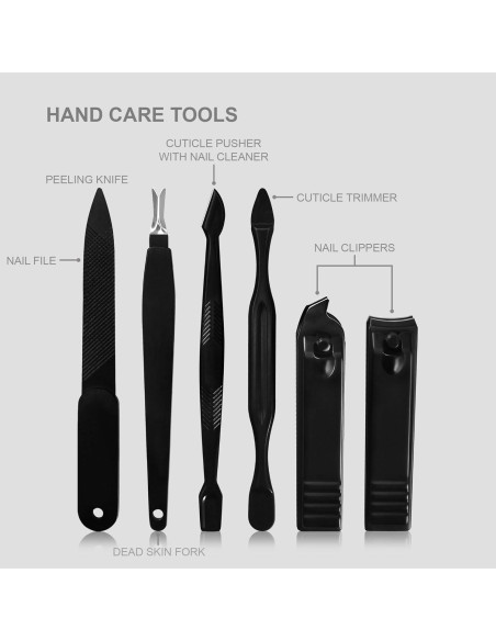 Kit de Manicura Utopia Care 15 Piezas Negro Viaje Kit de Manicura Utopia Care 15 Piezas Negro Viaje