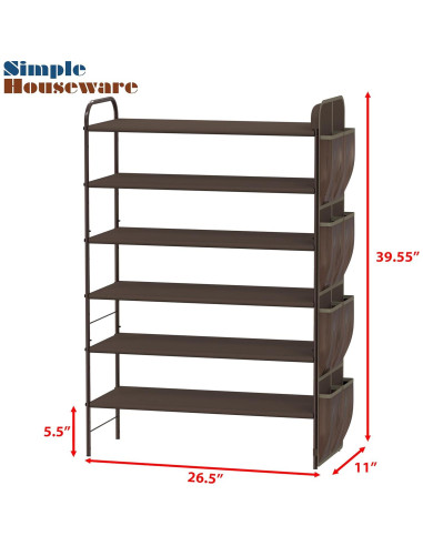 Organizador de Zapatos 6 Niveles Simple Houseware Bronce