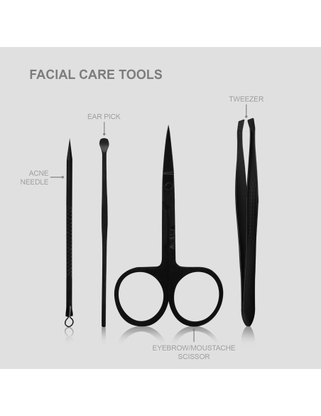 Kit de Manicura Utopia Care 15 Piezas Negro Viaje Kit de Manicura Utopia Care 15 Piezas Negro Viaje