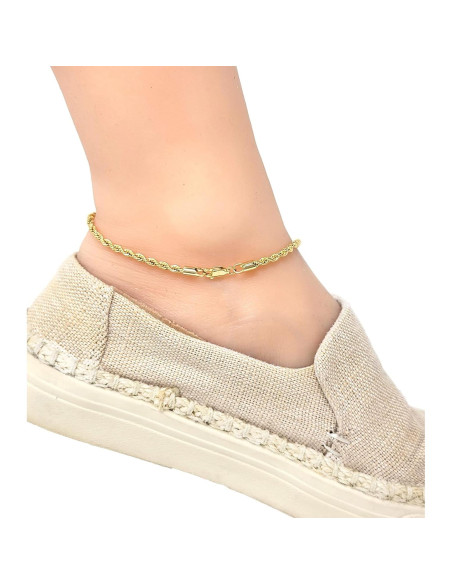 Tobillera de Oro Electrolítico Fashion 21 para Mujeres 25.4 cm Tobillera de Oro Electrolítico Fashion 21 para Mujeres 25.4 cm