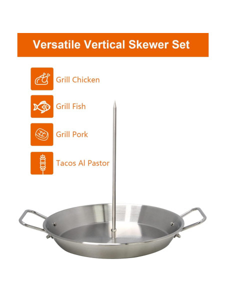 Soporte Vertical para Asado DOLAMOTY 10" Acero Inoxidable Soporte Vertical para Asado DOLAMOTY 10" Acero Inoxidable