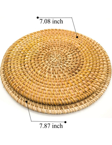 Trivetes de Ratán BEEHOMEE 17.97 cm Resistentes al Calor