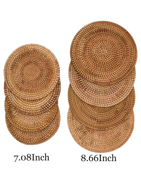Trivetes de Ratán BEEHOMEE 17.97 cm Resistentes al Calor Trivetes de Ratán BEEHOMEE 17.97 cm Resistentes al Calor