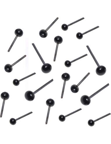 Ojos de Vidrio Mini Skater 2.8/3.2/4mm 300Pcs Negro