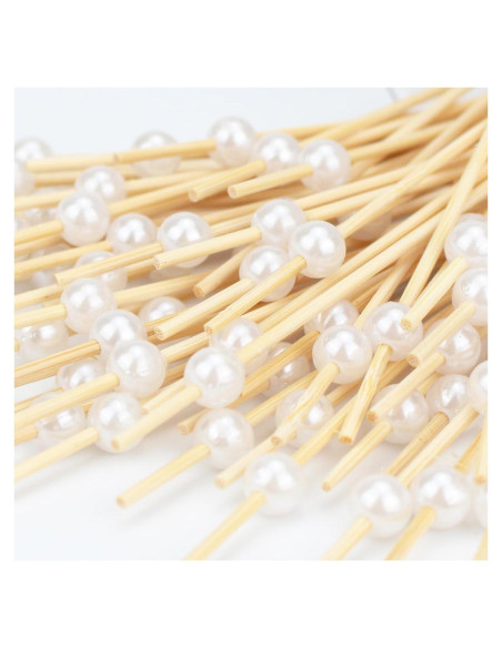Paquete de 200 Palillos de Bambú con Bola Blanca 12 cm Paquete de 200 Palillos de Bambú con Bola Blanca 12 cm