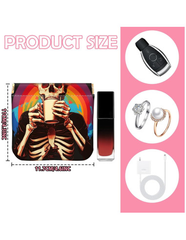 Monedero Mini 2 PCS Cuero Sintético Murciélago Esqueleto