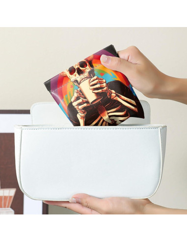 Monedero Mini 2 PCS Cuero Sintético Murciélago Esqueleto