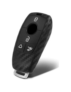 Funda de Llave Silicona Fibra de Carbono Mercedes Benz 4 Botones