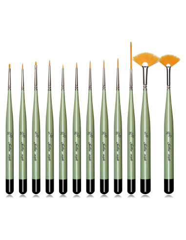 Juego de Pinceles de Detalle Golden Maple 12 Piezas Acrílico