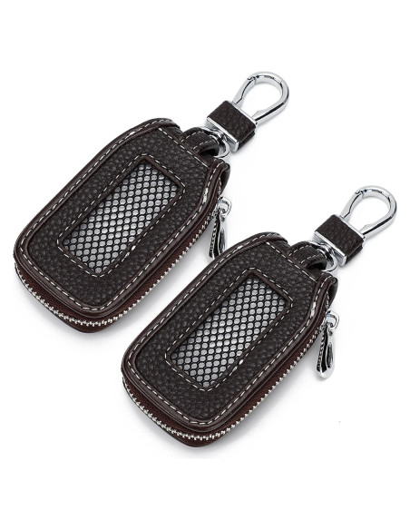 Funda de Llave de Coche de Cuero Syihah - 2 Piezas Marrón Funda de Llave de Coche de Cuero Syihah - 2 Piezas Marrón