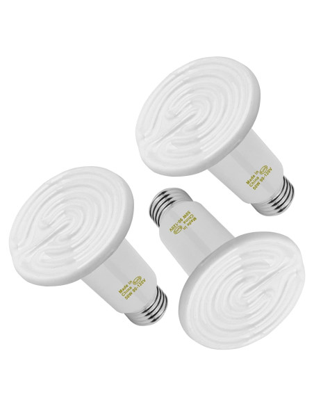 Lámpara de Calor Cerámica 50W WUHOSTAM 3 Paquetes Blanca Lámpara de Calor Cerámica 50W WUHOSTAM 3 Paquetes Blanca