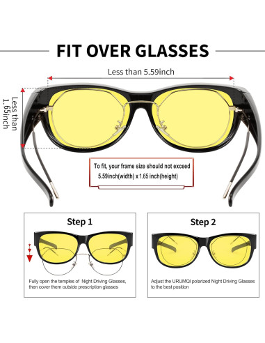 Gafas de sol polarizadas URUMQI para usar sobre gafas