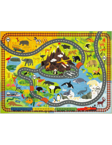 Alfombra de Juguete KC Cubs 3x1.5m Safari Animal Educativa