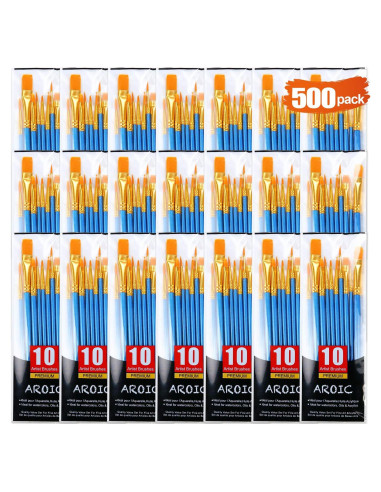 Juego de Pinceles AROIC 500 Piezas Nylon para Pintura