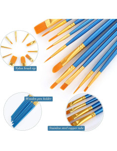 Juego de Pinceles AROIC 500 Piezas Nylon para Pintura 2