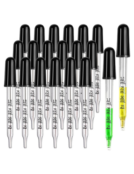 Cuentagotas de Vidrio Teenitor 20 Piezas 1 mL para Aceites Cuentagotas de Vidrio Teenitor 20 Piezas 1 mL para Aceites