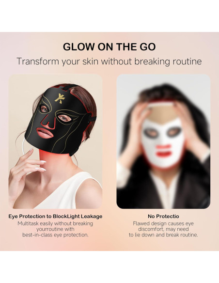 Máscara de Terapia de Luz Roja YKeluxon 6000mAh Facial Portátil Máscara de Terapia de Luz Roja YKeluxon 6000mAh Facial Portátil