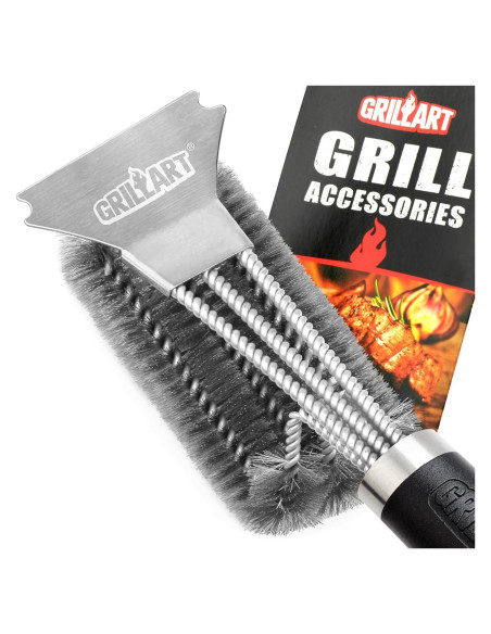 Cepillo de Parrilla GRILLART 3 en 1 Acero Inoxidable 45,72 cm Cepillo de Parrilla GRILLART 3 en 1 Acero Inoxidable 45,72 cm