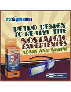 Gafas 3D DLP-Link RetroDepth LT Evolved Dimensions - 2 Paquete 2