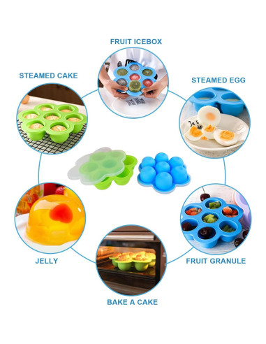 Molde de Silicona para Huevos JJYHEHOT 2 Piezas 7 Cavidades