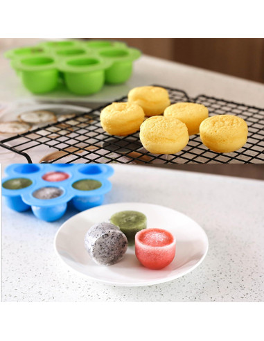 Molde de Silicona para Huevos JJYHEHOT 2 Piezas 7 Cavidades