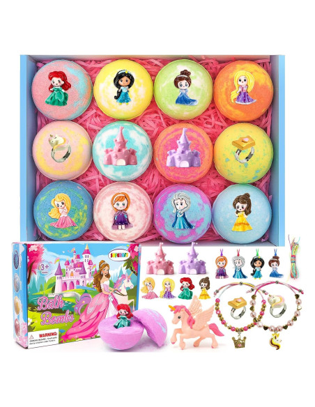 Set de Bombas de Baño Orgánicas para Niños SUPERGFS - 12 Colores y Juguetes Set de Bombas de Baño Orgánicas para Niños SUPERGFS - 12 Colores y Juguetes