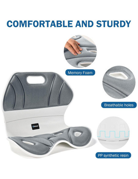 Soporte Ergonómico Lumbar Hlthair YTCGL-01 Gris para Silla Soporte Ergonómico Lumbar Hlthair YTCGL-01 Gris para Silla