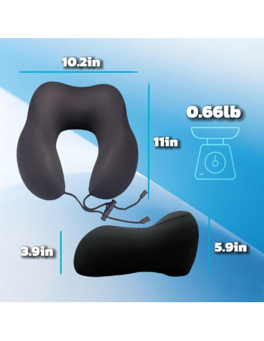 Almohada de Viaje Genérico Espuma Viscoelástica U Negra