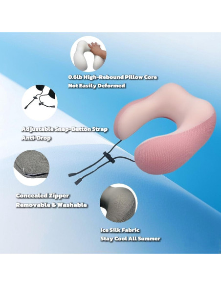 Almohada de Viaje Genérico Espuma Viscoelástica U Negra Almohada de Viaje Genérico Espuma Viscoelástica U Negra