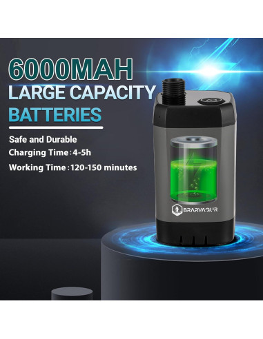 Ducha portátil Brarvagur Grizzly 6000mAh 5 modos de rociado