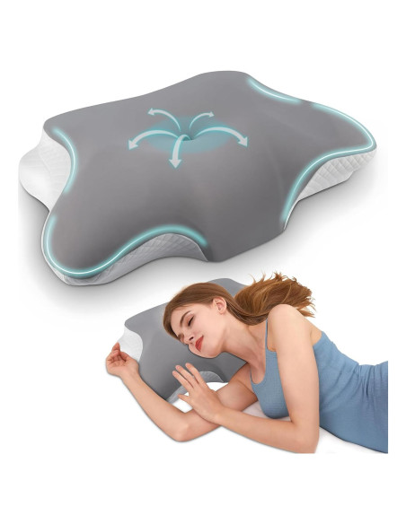 Almohada Cervical Ergonómica LuxeSpine Gris 60x35 cm Almohada Cervical Ergonómica LuxeSpine Gris 60x35 cm