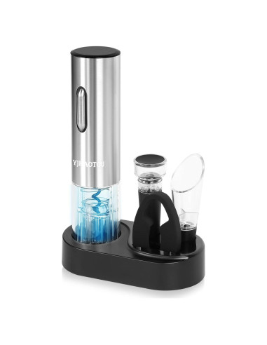 Abridor de Vino Eléctrico YJHAOTOU 5 en 1 Acero Inoxidable