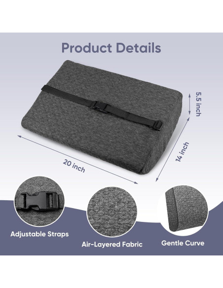 Almohada Lumbar FOUXTEL Extra Grande 50.8x35.6x14cm Gris Almohada Lumbar FOUXTEL Extra Grande 50.8x35.6x14cm Gris