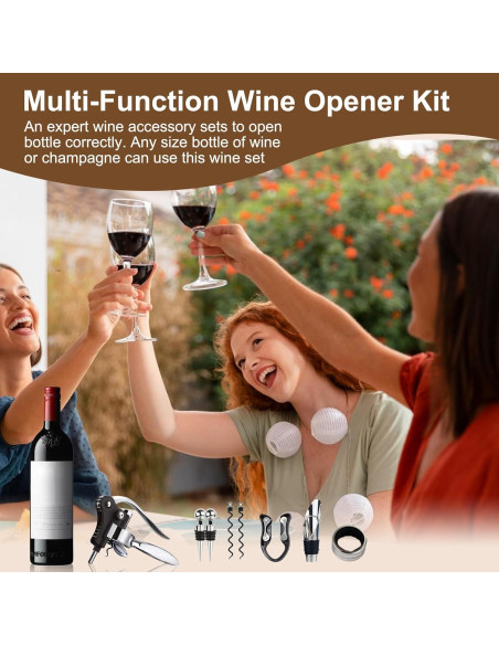 Juego de Abridor de Vino Qdreclod 8 PZS Acero Inoxidable Juego de Abridor de Vino Qdreclod 8 PZS Acero Inoxidable