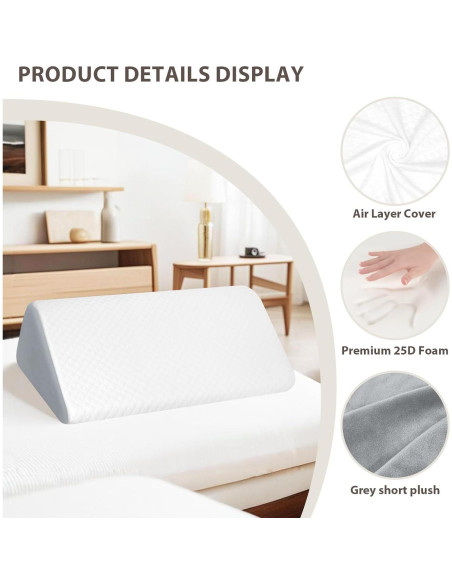 Almohada en cuña MOREZZF para elevación de piernas 50x36cm Almohada en cuña MOREZZF para elevación de piernas 50x36cm