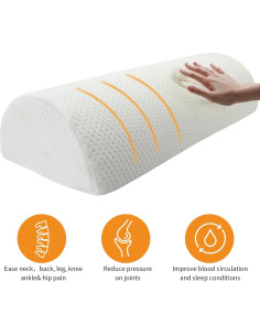 Cojín de Media Luna Eiury - Espuma Viscoelástica Lavable 52cm 2
